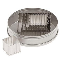 Ateco 5 Piece Fluted Square Cutter Set, Stainless Steel