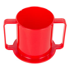 BIOS Two-Handled Mug with 2 Lids, 8 oz, Red