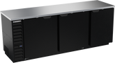 Beverage-Air BB94HC-1-B Back Bar Triple Solid Door Refrigerator, 94", Black, 115V, FINAL SALE