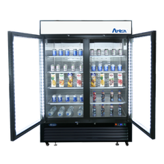 Atosa MCF8721ES Double Glass Door Merchandiser Freezer, 55", 115/60/1, Black
