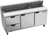 Beverage-Air SPED72HC-18-2 Two Drawer Two Door Sandwich Prep Table, 72"