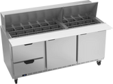 Beverage-Air SPED72HC-30M-2 Two Drawer Two Door Mega Top Sandwich Prep Table, 72"