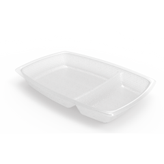 Aladdin Temp-Rite Two Cavity Entree Dish, 12 oz, White (2000-pack), FINAL SALE