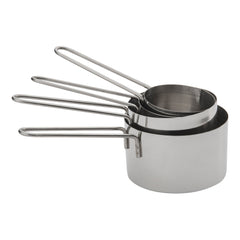 Browne 4 Piece Measuring Cup Set, Loop Handle, Stainless Steel