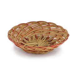 Bacon Basketware Round Midrib Basket, Brown/Red