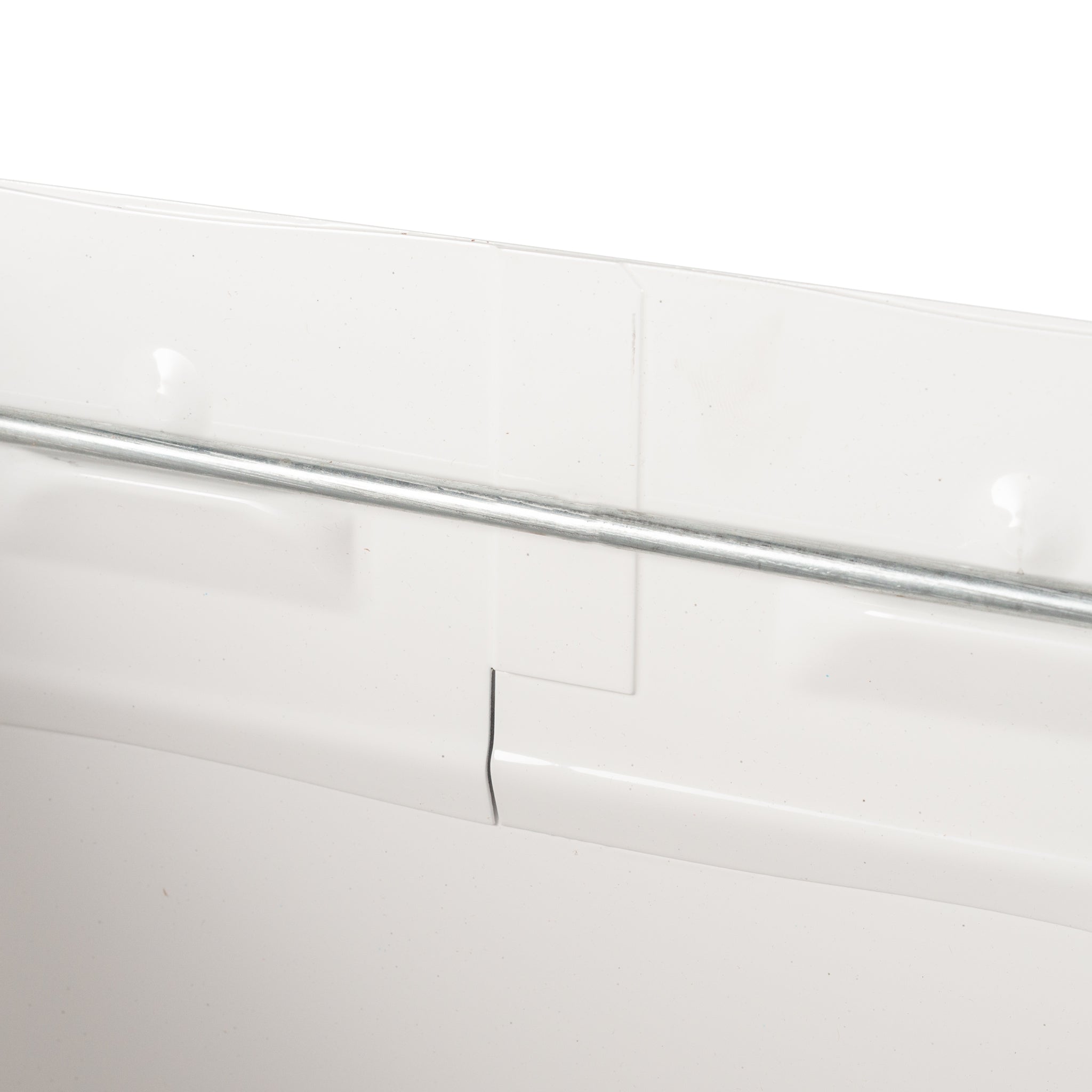 Advantage Free Standing Swing Top Garbage Bin, 12 gal, Steel, White