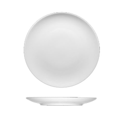 BauscherHepp Options Flat Round Coupe Plate, 10.2", White (12-pack)