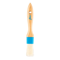 Ateco Flat Pastry Brush, White Natural Boar Bristles, Wood Handle