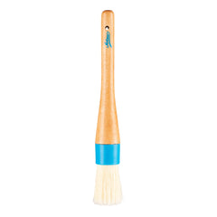 Ateco Round Pastry Brush, 1", White Natural Boar Bristles, Wood Handle
