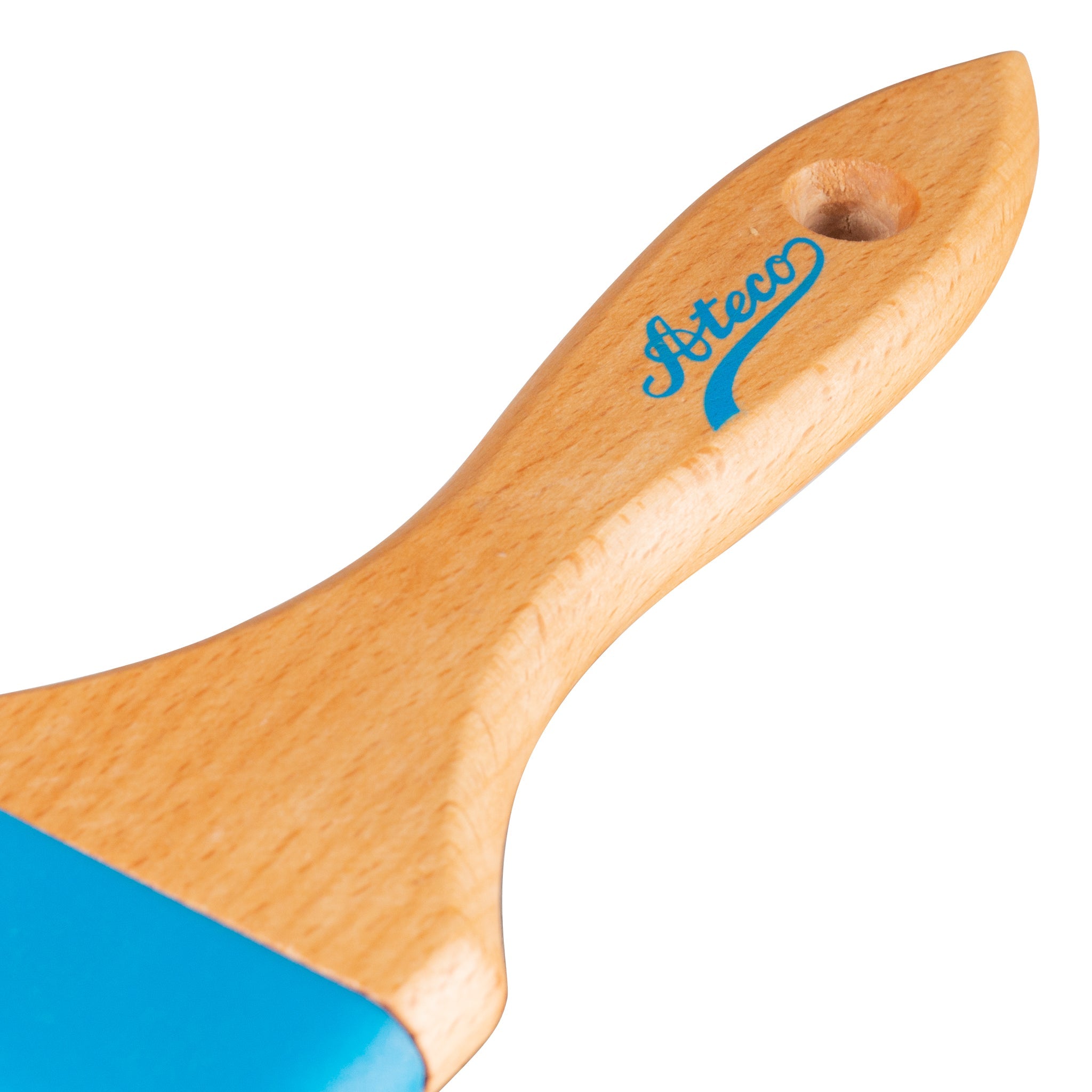 Ateco Flat Pastry Brush, White Natural Boar Bristles, Wood Handle