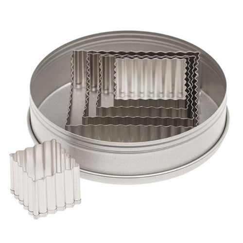 Ateco 5 Piece Fluted Square Cutter Set, Stainless Steel