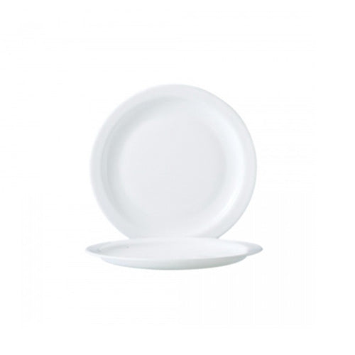 Arcoroc Restaurant White Narrow Rim Lunch Plate, 9.25" (24-pack)