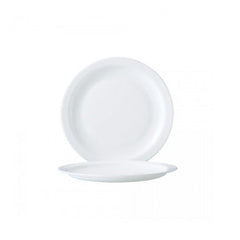 Arcoroc Restaurant White Narrow Rim Lunch Plate, 9.25" (24-pack)