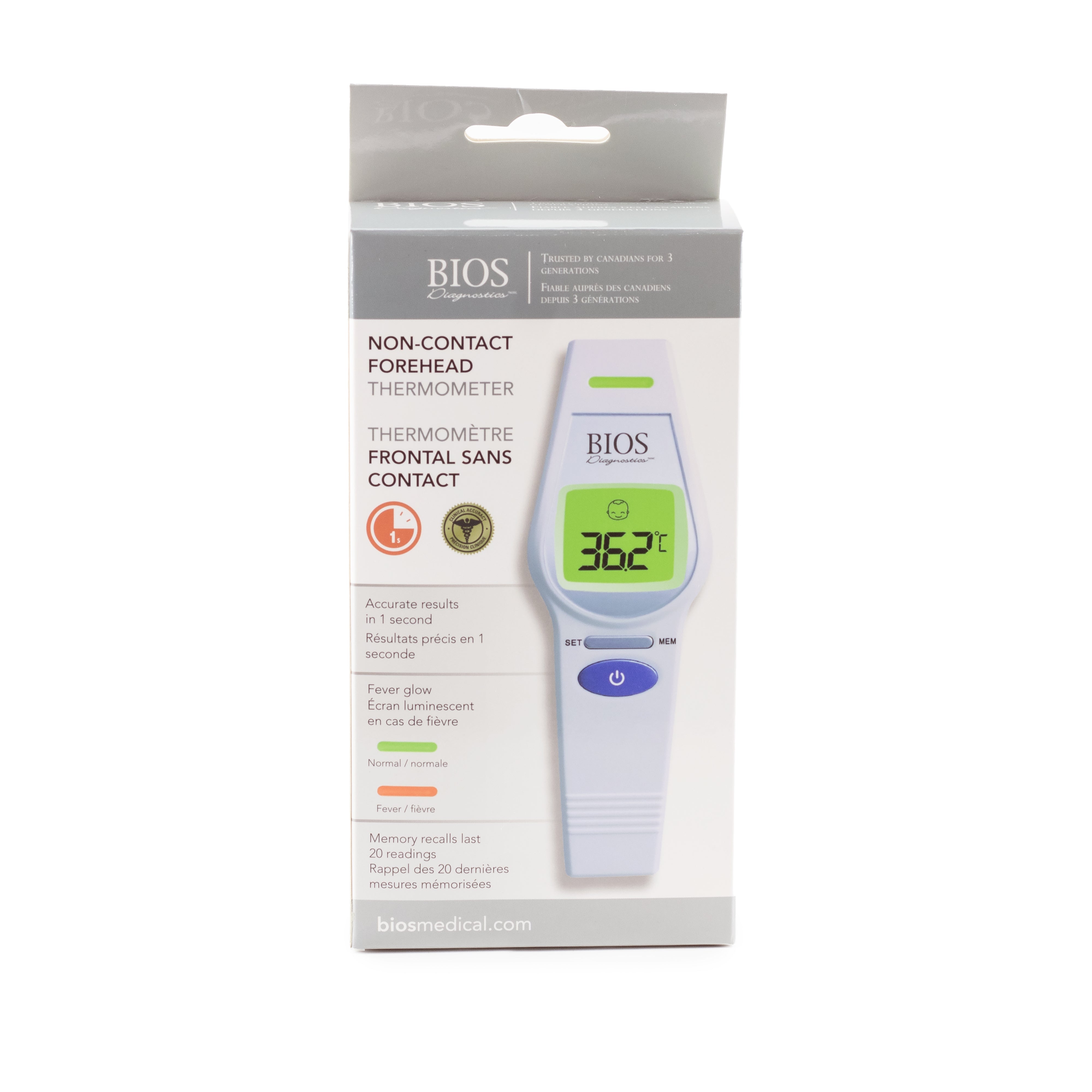 BIOS Professional Fever Glow Forehead Thermometer, FINAL SALE