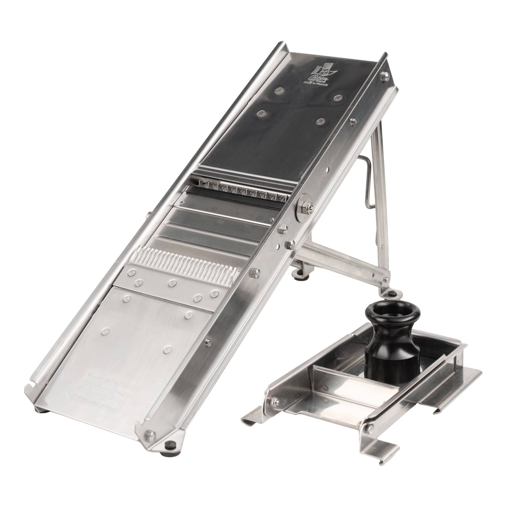 Bron Coucke Professional Mandoline, 2 Blades, Stainless Steel Guard