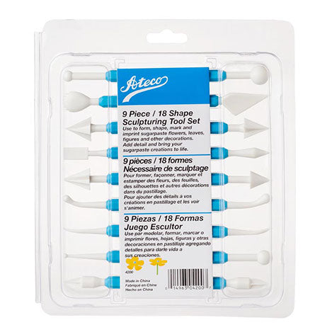 Ateco 9 Piece/18 Shape Sculpturing Tool Set