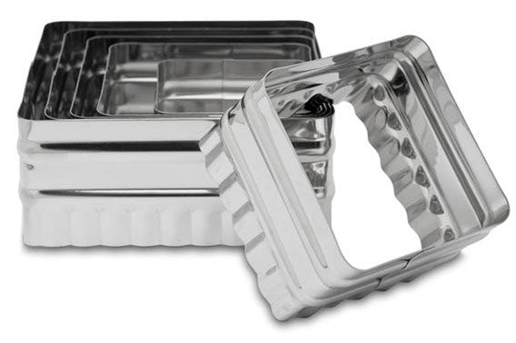 Ateco 6 Piece Double Sided Square Cutter Set, Stainless Steel