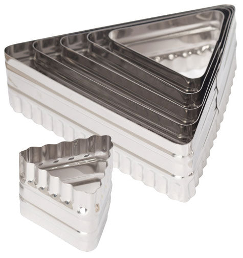 Ateco 6 Piece Double Sided Triangle Cutter Set, Stainless Steel