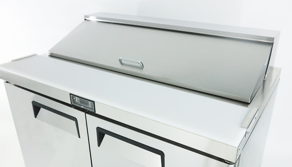 Atosa MSF8302GR Standard Top Double Door Sandwich Prep Table Refrigerator, 12 Pan, 48", 115/60/1