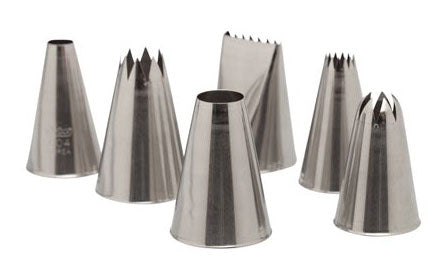Ateco 6 Piece Large Tube Piping Tip/Decorating Set