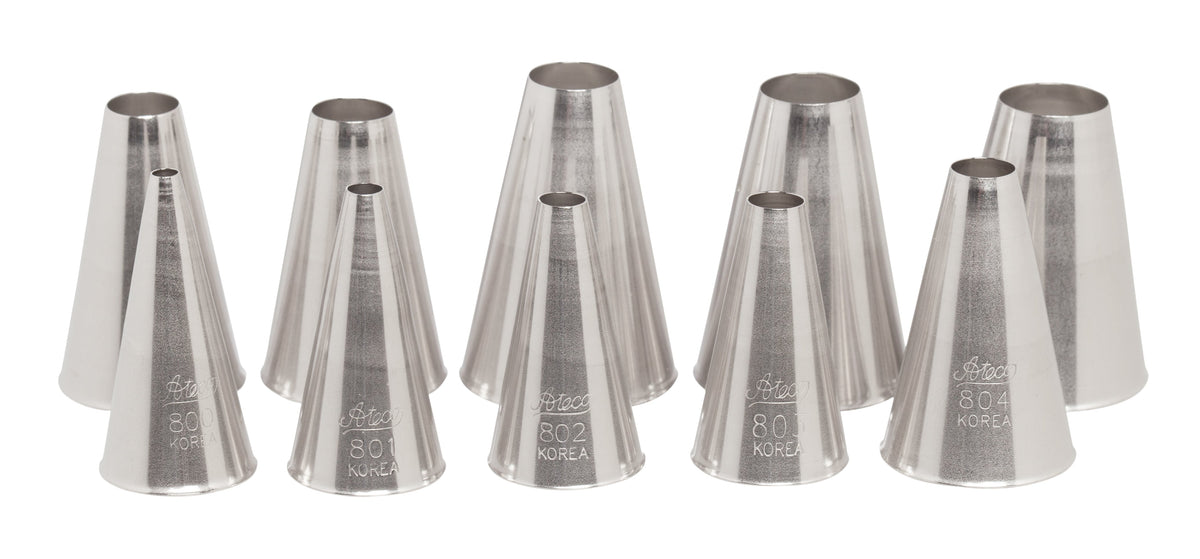 Ateco 10 Piece Plain Piping Tip/Decorating Tube Set