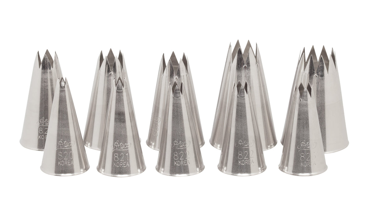 Ateco 10 Piece Star Piping Tip/Decorating Tube Set