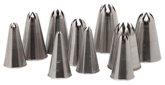 Ateco 10 Piece Closed Star Piping Tip/Decorating Tube Set