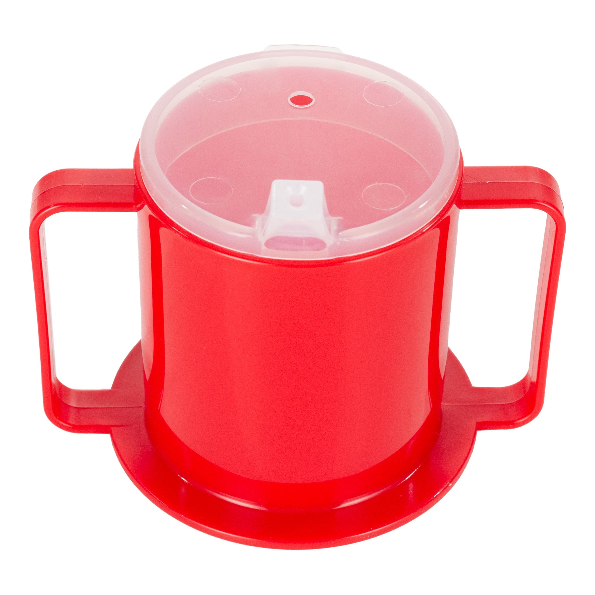BIOS Two-Handled Mug with 2 Lids, 8 oz, Red