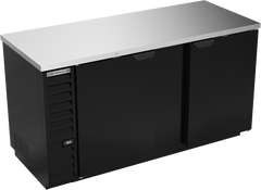 Beverage-Air BB68HC-1-B Back Bar Double Solid Door Refrigerator, 68", Black, 115V, FINAL SALE