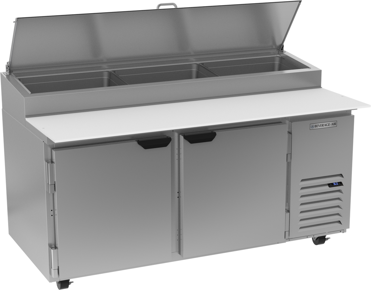 Beverage-Air DP67HC Double Door Refrigerated Pizza/Sandwich Prep Table, 67", 115V, FINAL SALE