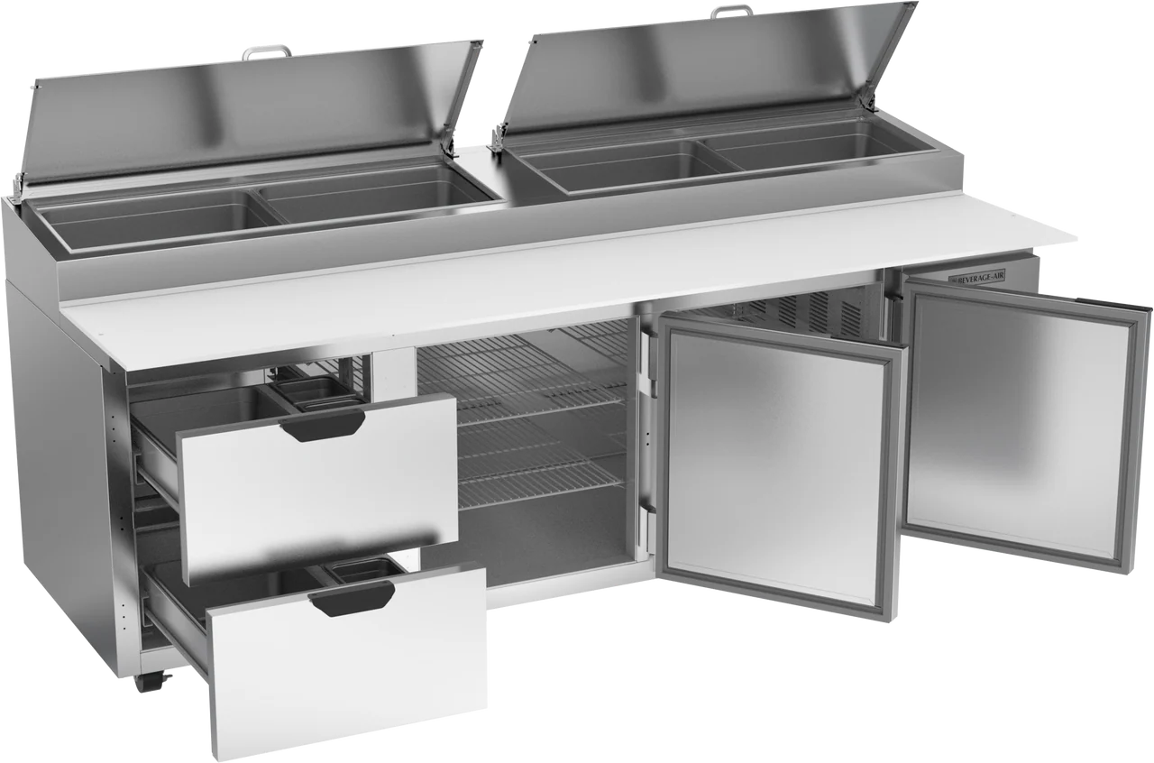 Beverage-Air DPD93HC-2 Two Drawer Two Door Pizza Prep Table, 93"