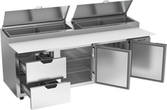 Beverage-Air DPD93HC-2 Two Drawer Two Door Pizza Prep Table, 93"