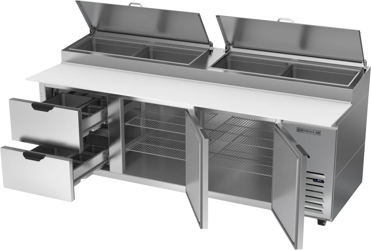 Beverage-Air DPD93HC-2 Two Drawer Two Door Pizza Prep Table, 93"