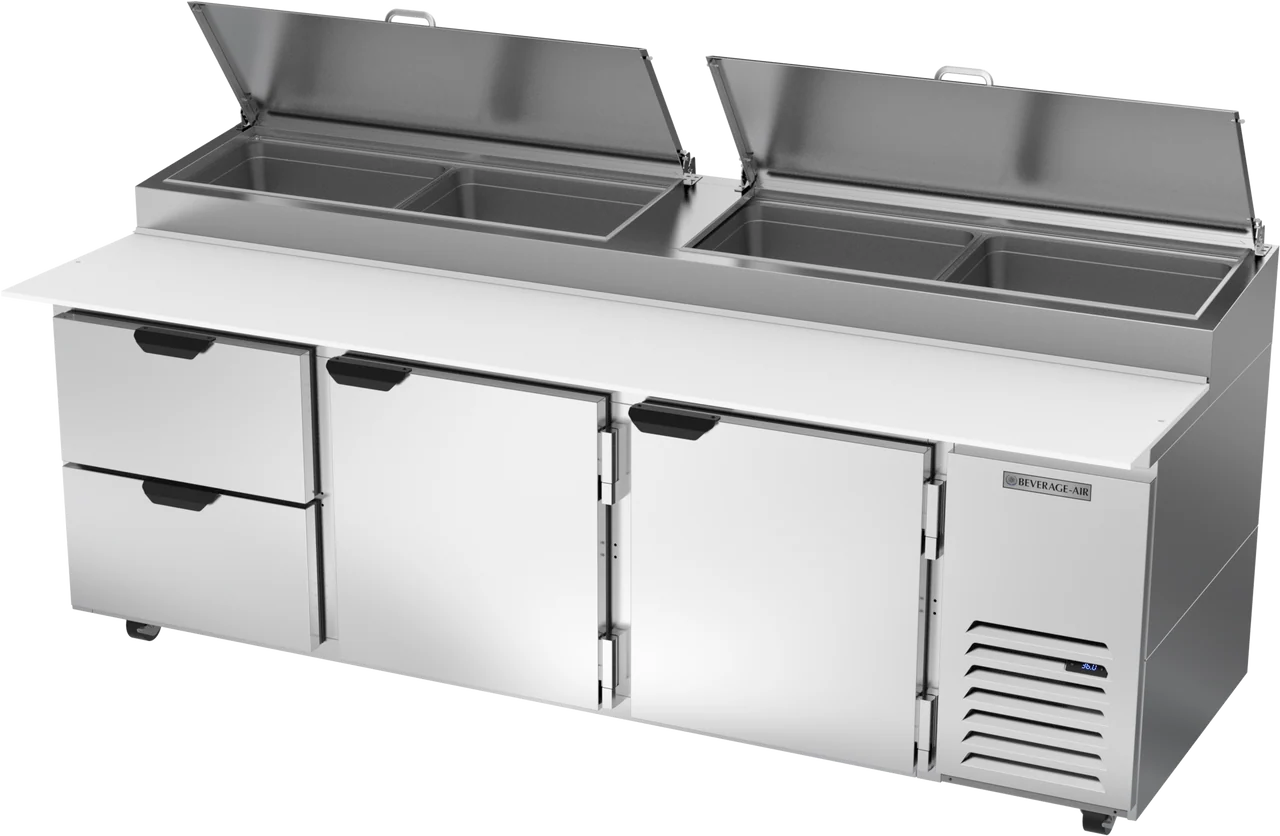 Beverage-Air DPD93HC-2 Two Drawer Two Door Pizza Prep Table, 93"
