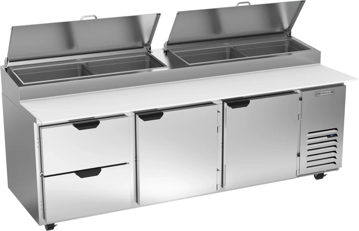 Beverage-Air DPD93HC-2 Two Drawer Two Door Pizza Prep Table, 93"