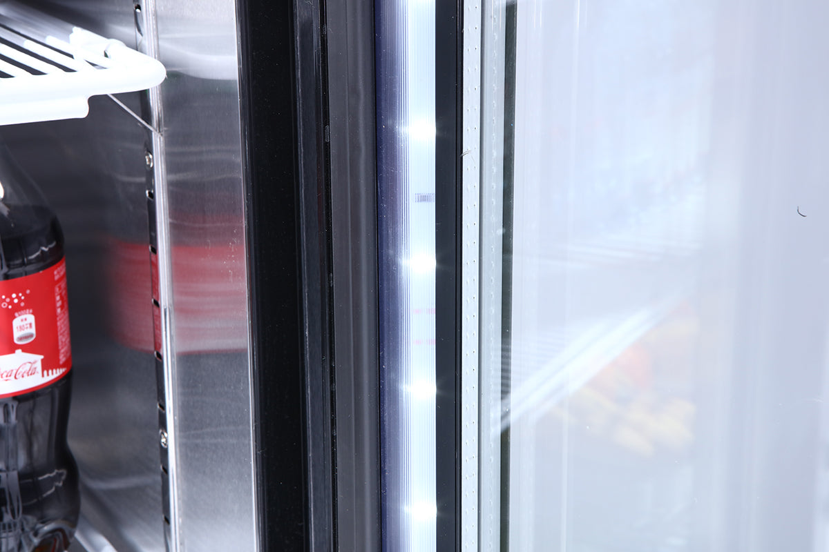Atosa MCF8721ES Double Glass Door Merchandiser Freezer, 55", 115/60/1, Black