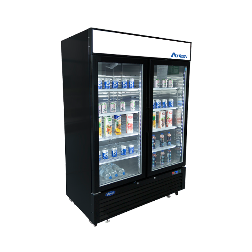 Atosa MCF8723GR Double Glass Door Merchandiser Refrigerator, 55", 115/60/1, Black