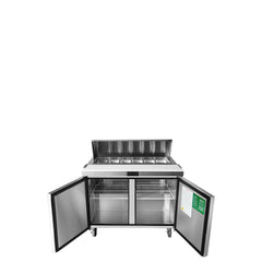 Atosa MSF8302GR Standard Top Double Door Sandwich Prep Table Refrigerator, 12 Pan, 48", 115/60/1