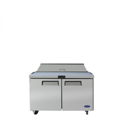 Atosa MSF8302GR Standard Top Double Door Sandwich Prep Table Refrigerator, 12 Pan, 48", 115/60/1