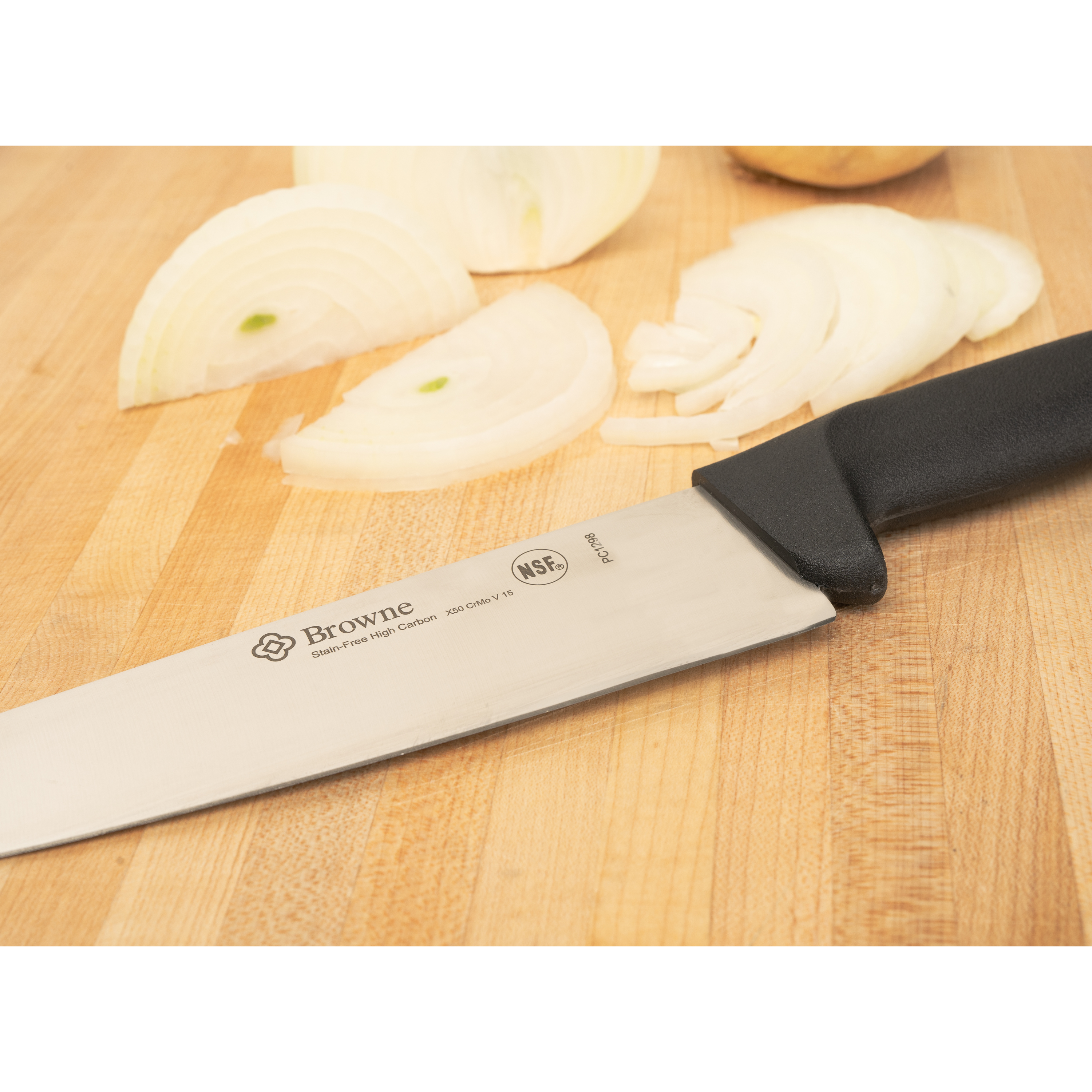 Browne Chef Knife, Black Polypropylene Handle