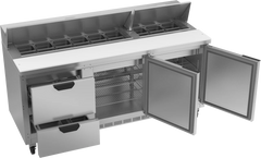 Beverage-Air SPED72HC-18-2 Two Drawer Two Door Sandwich Prep Table, 72"
