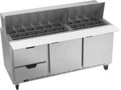 Beverage-Air SPED72HC-30M-2 Two Drawer Two Door Mega Top Sandwich Prep Table, 72"