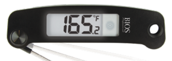 BIOS Folding Digital Pocket Thermometer with Russell Hendrix Logo, FINAL SALE