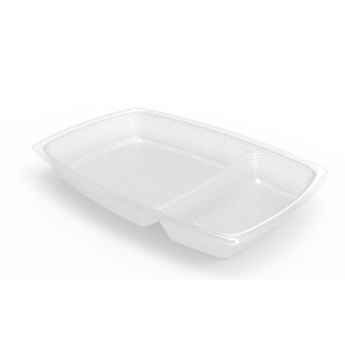 Aladdin Temp-Rite Two Cavity Entree Dish, 12 oz, White (2000-pack), FINAL SALE