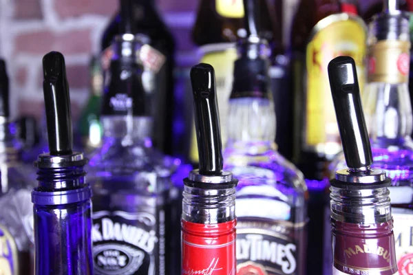BarProducts Narrow Liquor Pourer Covers, Black Silicone (12-pack)